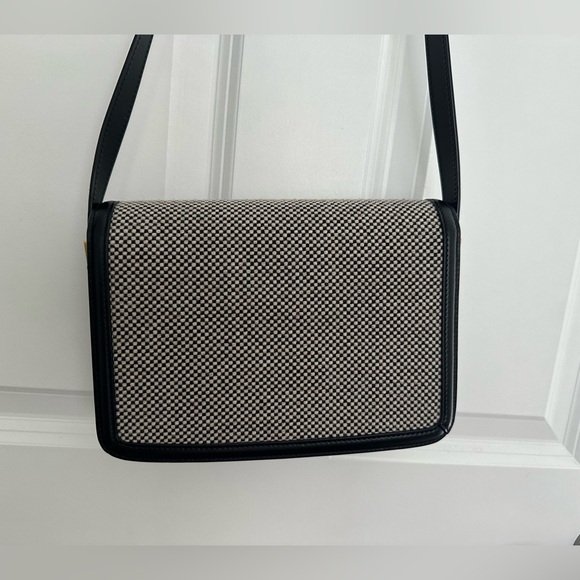 Saint Laurent Tweed Houndstooth Medium Solferino in Black - Picture 10 of 16